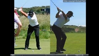 Jon Rahm golf swing  Long Iron faceon amp downtheline July 2017 [upl. by Sonia608]