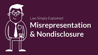 Misrepresentation and Nondisclosure  Contracts  Defenses amp Excuses [upl. by Nailliw]