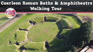 CAERLEON ROMAN BATHS amp AMPHITHEATRE WALES  Walking Tour  Pinned on Places [upl. by Nefets178]