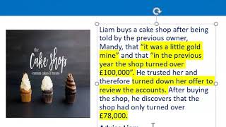 How to apply misrepresentation Liam cupcake scenario [upl. by Lenz]