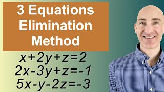 Solving Systems of 3 Equations Elimination [upl. by Idner]