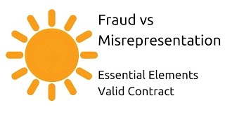 Fraud vs Misrepresentation  Other Essential Elements of a Valid Contract  CA CPT  CS amp CMA [upl. by Neal688]